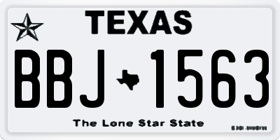 TX license plate BBJ1563