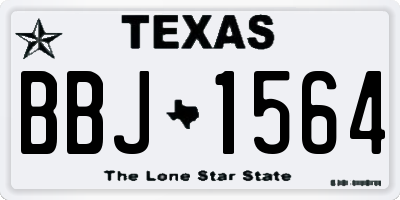 TX license plate BBJ1564