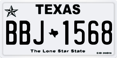 TX license plate BBJ1568