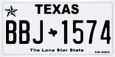 TX license plate BBJ1574