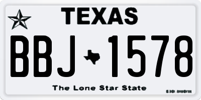 TX license plate BBJ1578