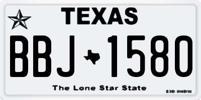 TX license plate BBJ1580