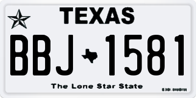 TX license plate BBJ1581