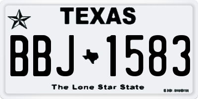 TX license plate BBJ1583