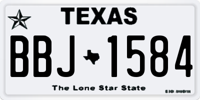 TX license plate BBJ1584