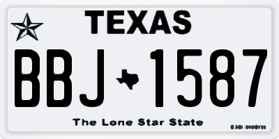 TX license plate BBJ1587