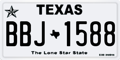 TX license plate BBJ1588