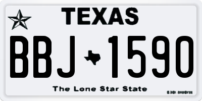 TX license plate BBJ1590