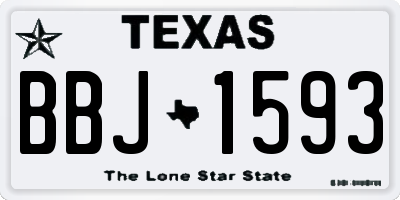 TX license plate BBJ1593