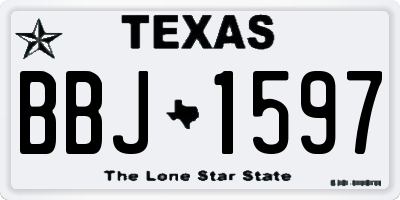 TX license plate BBJ1597