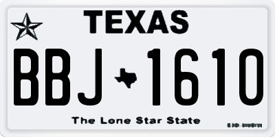 TX license plate BBJ1610
