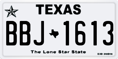 TX license plate BBJ1613