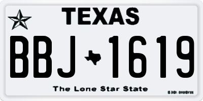 TX license plate BBJ1619