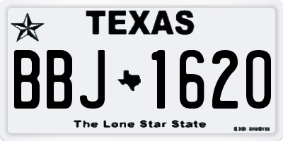 TX license plate BBJ1620