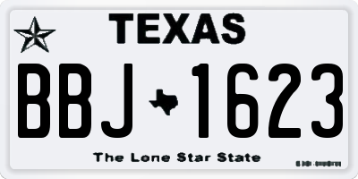 TX license plate BBJ1623