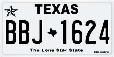 TX license plate BBJ1624