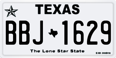 TX license plate BBJ1629