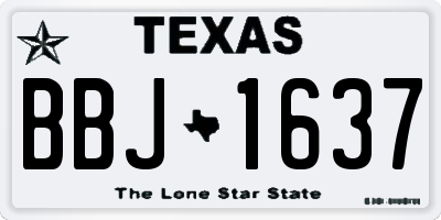 TX license plate BBJ1637