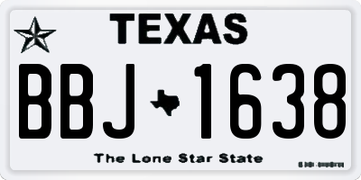 TX license plate BBJ1638