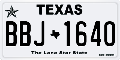 TX license plate BBJ1640