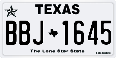 TX license plate BBJ1645