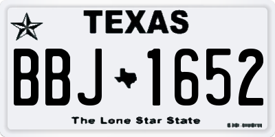 TX license plate BBJ1652