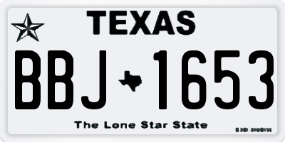 TX license plate BBJ1653