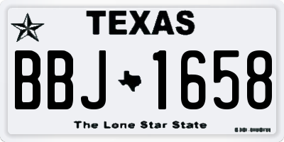 TX license plate BBJ1658