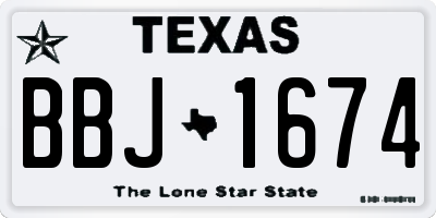 TX license plate BBJ1674
