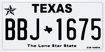 TX license plate BBJ1675