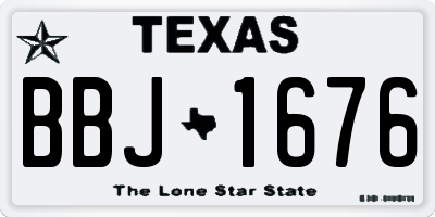 TX license plate BBJ1676