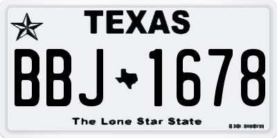 TX license plate BBJ1678
