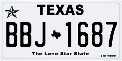 TX license plate BBJ1687