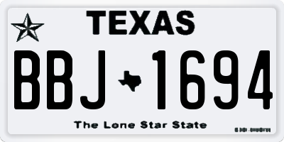 TX license plate BBJ1694
