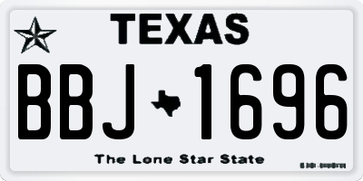 TX license plate BBJ1696