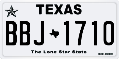 TX license plate BBJ1710
