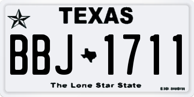 TX license plate BBJ1711