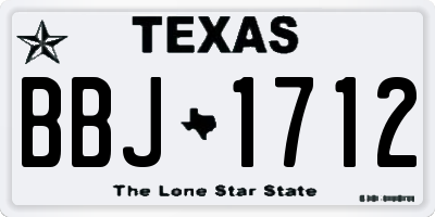 TX license plate BBJ1712