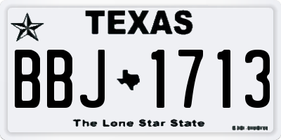 TX license plate BBJ1713