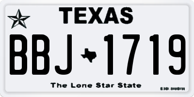 TX license plate BBJ1719