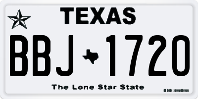 TX license plate BBJ1720