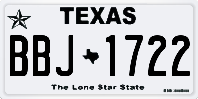 TX license plate BBJ1722