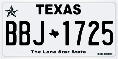 TX license plate BBJ1725