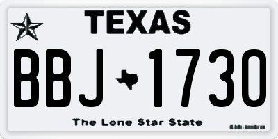 TX license plate BBJ1730