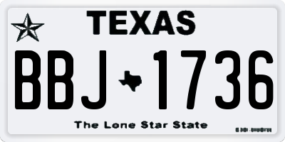 TX license plate BBJ1736