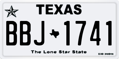 TX license plate BBJ1741