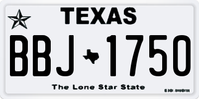 TX license plate BBJ1750
