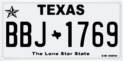 TX license plate BBJ1769