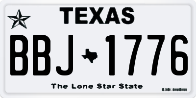 TX license plate BBJ1776