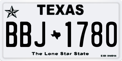 TX license plate BBJ1780